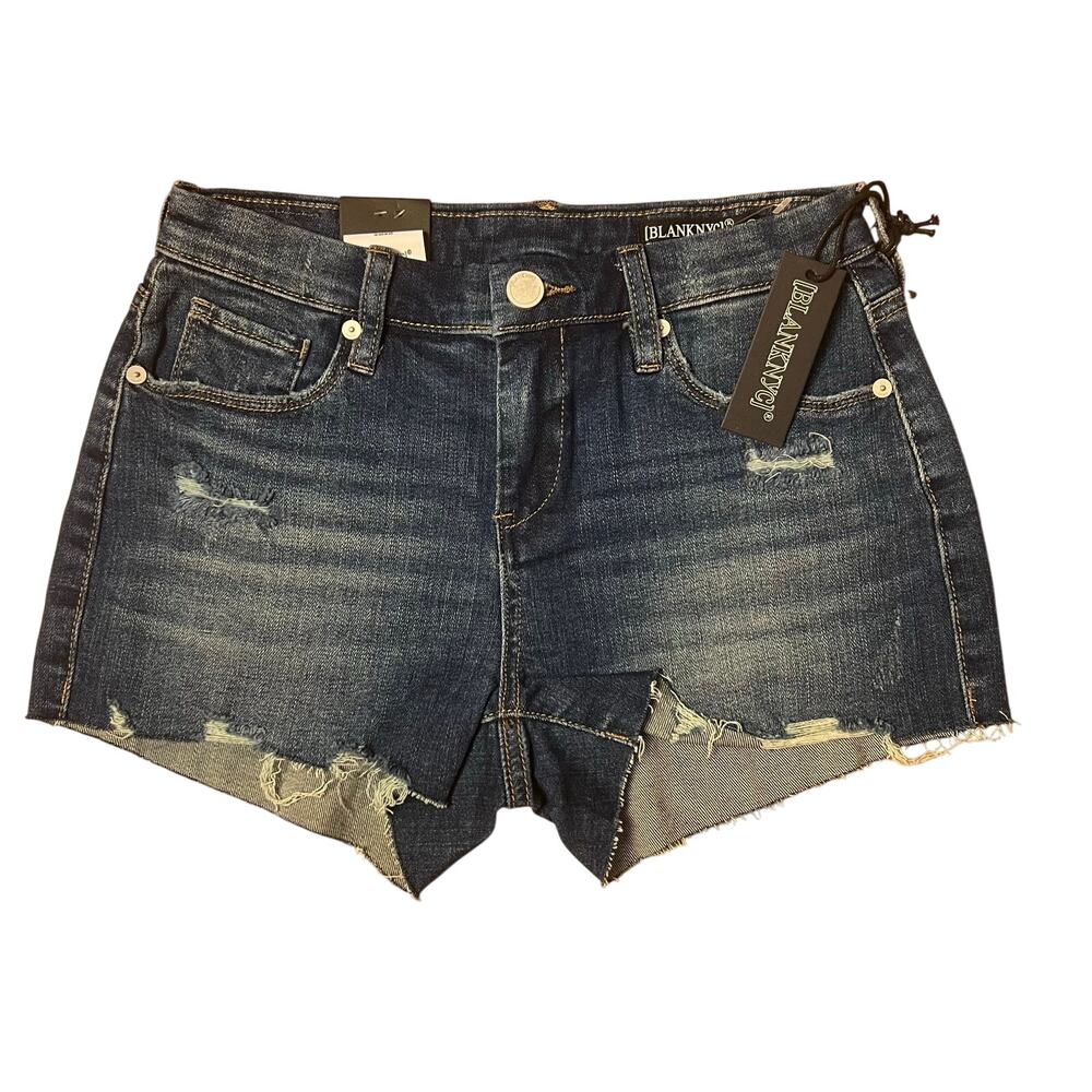 NWT Blank NYC The Astor Dark Wash Cut Off Denim Shorts Size 26